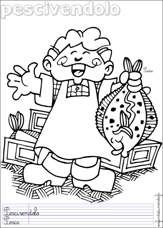 coloriage poissonnier 1